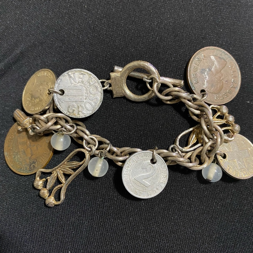 Vintage Coin Charm Bracelet